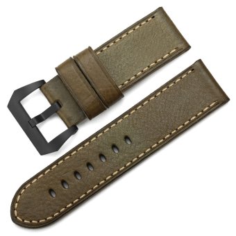 iStrap 26mm Leather Watch Band & Tang Buckle Army Green  