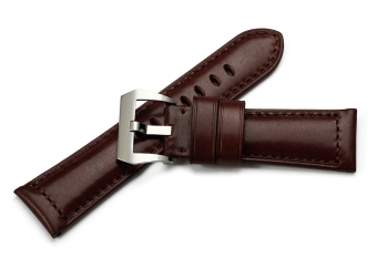 iStrap 26mm Smooth Finish Genuine Italy Leather Male Watch Strap Padded PAM Belt - Dark Brown - Intl  