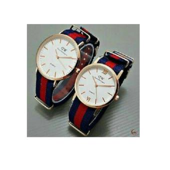 Jam tangan dw couple (jtr 241 biru red)