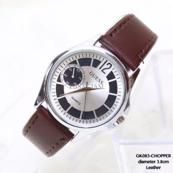 Jam tangan fashion kulit leather guess unisex wanita/pria fossil murah  