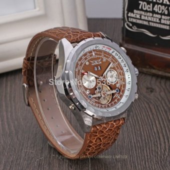 Jaragar Men's Leather Tourbillon Business Wristwatch - intl  