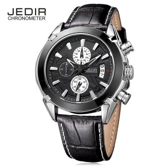 JEDIR 2020 Male Quartz Watch Chronograph Calendar 3ATM Wristwatch for Men (Black) - intl  