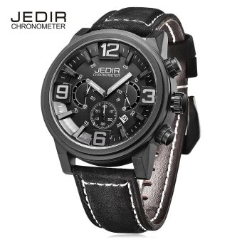 JEDIR 3010 Male Quartz Watch Chronograph Calendar Luminous Men Wristwatch (Black) - intl  