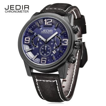 JEDIR 3010 Male Quartz Watch Chronograph Calendar Luminous Men Wristwatch (Blue) - intl  