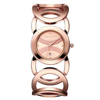 JIANGYUYAN Brand Luxury Women Full Alloy Quartz Bracelet Watches With Date 380804(Rose Gold) - Intl  