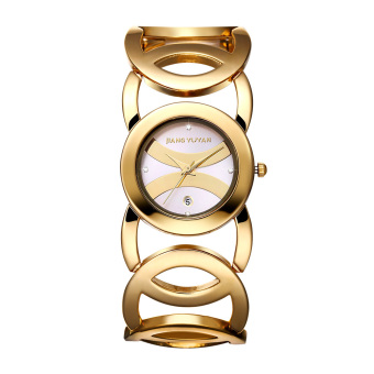 JIANGYUYAN Women Luxury Full Gold Alloy Quartz Wristwatches With Date Function 380801(White) - Intl  