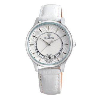 jiaukon Watch time series of fashion belt diamond calendar watch cheap spot wholesale 9242 (White) - intl  