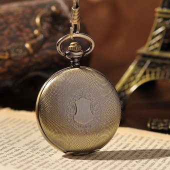 jinma Bronze Antiques Roman Numerals Watches Mechanical Hand Wind Pocket Watch Gold Steampunk Vintage Watches Men Wholesale (Bronze) - intl  