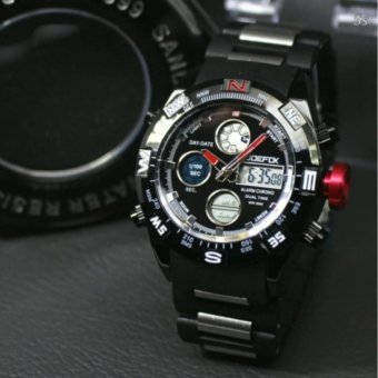 Joefox Dual Time Jf014080BO004 Jam Tangan Pria Rubber Strap Combination  