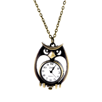 JOR Fashion Owl Shape Necklace Pocket Quartz Watch  