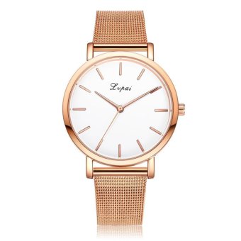 LatopFashion Women Gold Stainless Steel Analog Quartz Wrist Watch Rose Gold Free Shipping - intl  