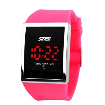 LinTimes Kid`s Boys Girls Touch Screen Watch 30M Water Resistance Digital LED Sport Casual Wristwatch Rose Red - intl  