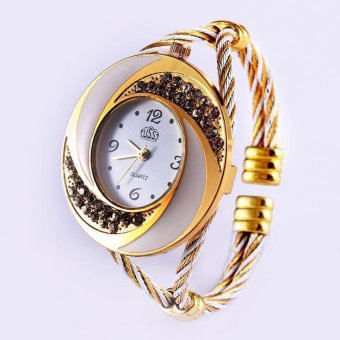 louiwill 2015 New Fashion elegant Bracelet Watch for Women Dress Watch Black Rhinestone Wristwatch on Sale (white)  