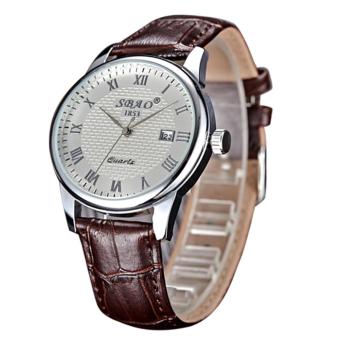 Lovers Couple Waterproof Quartz Wristwatch(Men Coffee) - intl  