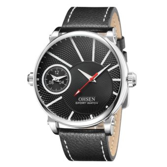 Luxury Brand OHSEN Quartz Watch LED Light Waterproof Business Watch(Black1) - intl  