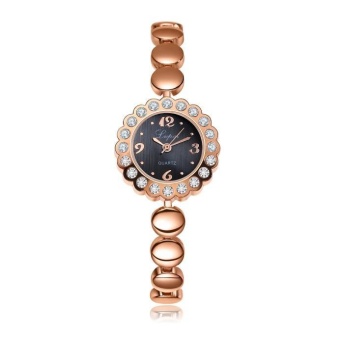 LVPAI P009 Women's Watches Luxe Femmes Bracelet Montre Watch Gold Black - intl  