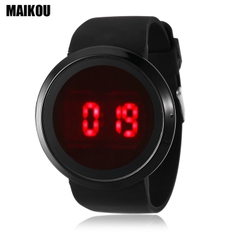 MAIKOU MK008 LED Digital Touch Watch Rubber Strap Wristwatch (Black)  