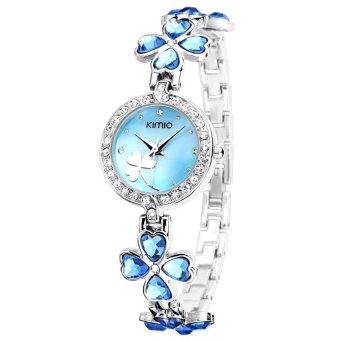 M&C Kimio K456L Leaf Clover Ladies Crystal Flowers Diamond Quartz Bracelet Wrist Watch - intl  