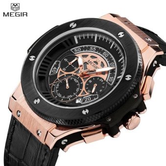 MEGIR Luxury Men Military Sports Soldier Quartz Wristwatches Leathter Strap Watches ML2035G intl  