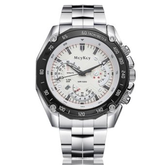Men Business Calendar Automatic Watch Women Steel Sport Watch(White) - intl  