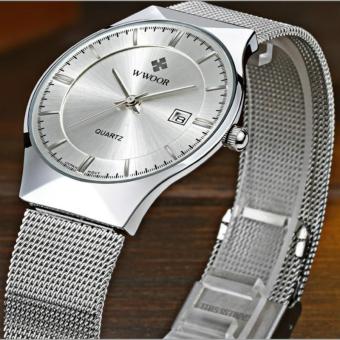 Men Luxury 50m Waterproof Ultra Thin Quartz Watch - intl  