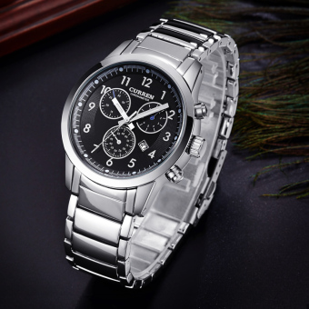 Men Watch Business Calender Casual Wristwatch Quartz Watch 8051 - intl  