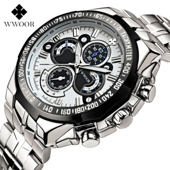 Men Watches Brand WWOOR Military Big Dial Steel Men's Watch Male Luminous Watch Waterproof Quartz Wristwatches Relogio Masculino - intl  