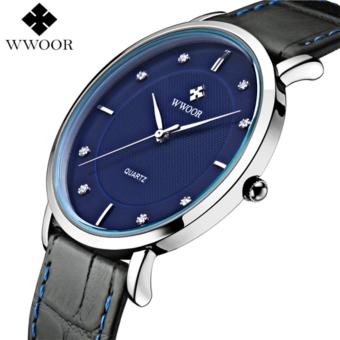 Men Watches New Luxury Brand Ultra Thin Full Genuine Leather Clock Male 30m Waterproof Casual Sport Watch Men Wrist Quartz Watch - intl  