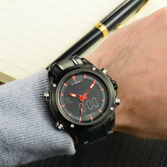 Men's Luxury Brand Watches Digital Army Sports Military Multi-function Clock Male Waterproof Full Steel (BLACK) - intl  