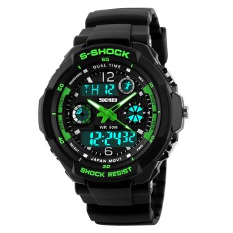 Mens Military Watch For Men Sport Watch Luxury Brand Quartz And Digital Outdoor Waterproof Watches S-Shock (Yellow) - intl  