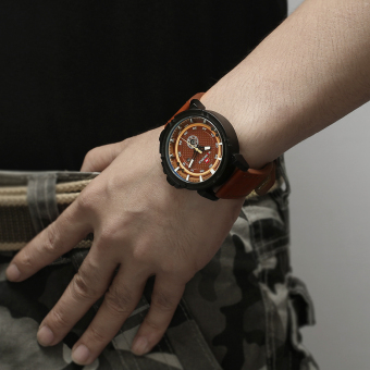 Men's Quartz Analog Sport Watches Fashion Leather Strap Arrow Week Army Military Clock Waterproof Relogio Masculino (BROWN) - intl  