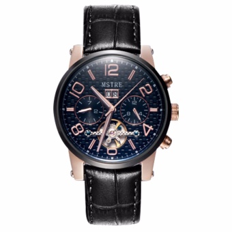 Men's strap watch automatic mechanical watch men's fashion business hollow waterproof watch - intl  