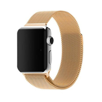 Milan GAKTAI putaran magnet stainless steel perhiasan gelang tali pengikat untuk Apple Watch iWatch 38 mm (emas)  
