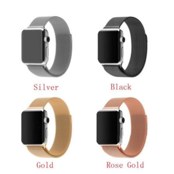Milan GAKTAI putaran magnet stainless steel perhiasan gelang tali pengikat untuk Apple Watch iWatch 38 mm (Mawar Emas)  