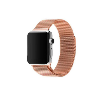Milan GAKTAI putaran magnet stainless steel perhiasan gelang tali pengikat untuk Apple Watch iWatch 42 mm (Mawar Emas)  