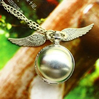 moob 2015 wholesale Harry Potter golden snitch quartz analog for ladies best Jewelry clock pendant  