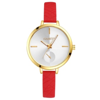 MSL GAIETY G243 Women Fashion Leather Band Analog Quartz Round Wrist Watch Watches Red - intl  