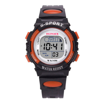 Multifunction Waterproof Sport Electronic Digital Wrist Watch (Orange) - intl  