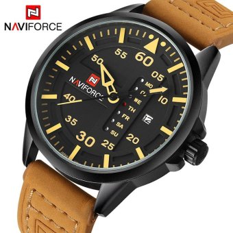 NAVIFORCE Luxury Brand Men Army Military Watches Men's Quartz Date Clock Man Leather Strap Sports Wrist Watch Relogio Masculino - intl  