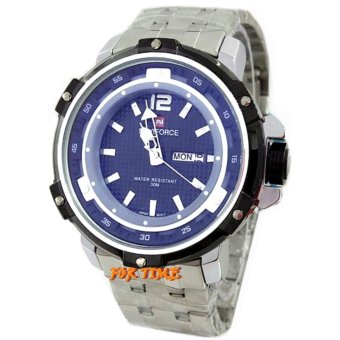 Naviforce - NF-9075M Jam Tangan Pria - Strap stainless steel-silver putih  