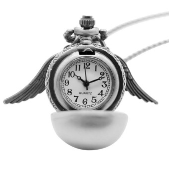 Necklace Pendant Chain Steampunk Quidditch Wing Harry Potter Snitch Pocket Watch Silver  