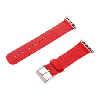 New Genuine Soft Leather Strap Bracelet Band for Apple Watch Red 38mm - intl  