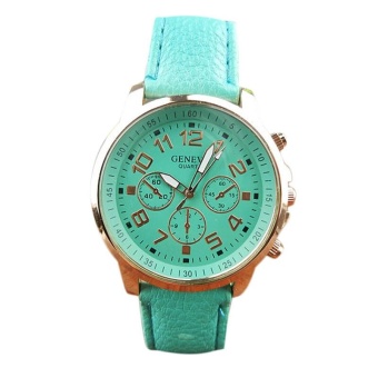 New Unisex Leather Band Analog Quartz Vogue Wrist Watch Watches GN - intl  