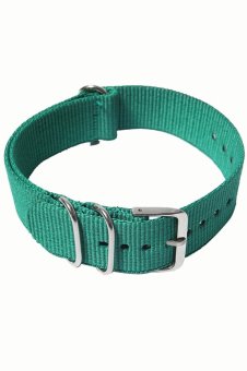 Nylon Pure Color Adjustable Replacement Watchband Watch Band Strap Belt with 3 Rings for 20mm Watch Lug Green  