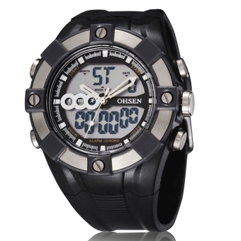 OHSEN Sport Waterproof Backlight Digital Alarm Boys Mens Wrist Watch Gifts (Grey)  