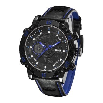 OHWaterproof Dua Tie uti-Function port Watch Quartz Watch(Bue) - intl  