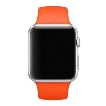 Olahraga gelang silikon untuk tali pengikat band Apple Watch iWatch 38 mm (Jeruk)  