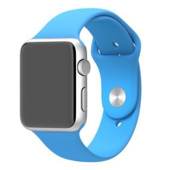Olahraga gelang silikon untuk tali pengikat band Apple Watch iWatch 42 mm (Biru Muda)  