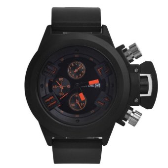 Original 24 Hours Function Men's Sport Watch Silicone Army Military Wrist Watch(Orange) - intl  