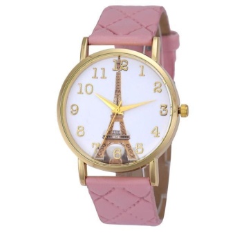 Paris Eiffel Tower Women Faux Leather Analog Quartz Wrist Watch PK - intl  